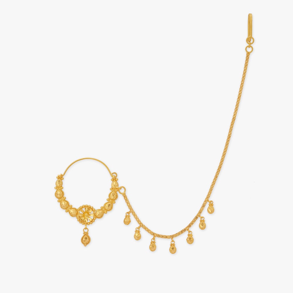 Rosette Vine Gold Nose Pin,,hi-res image number null