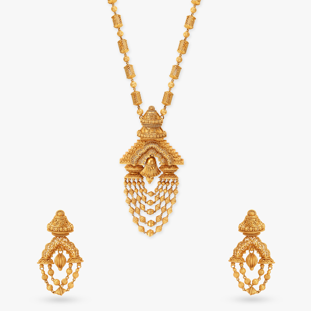 Ornate Mukuteshwar Temple Necklace Set,,hi-res image number null