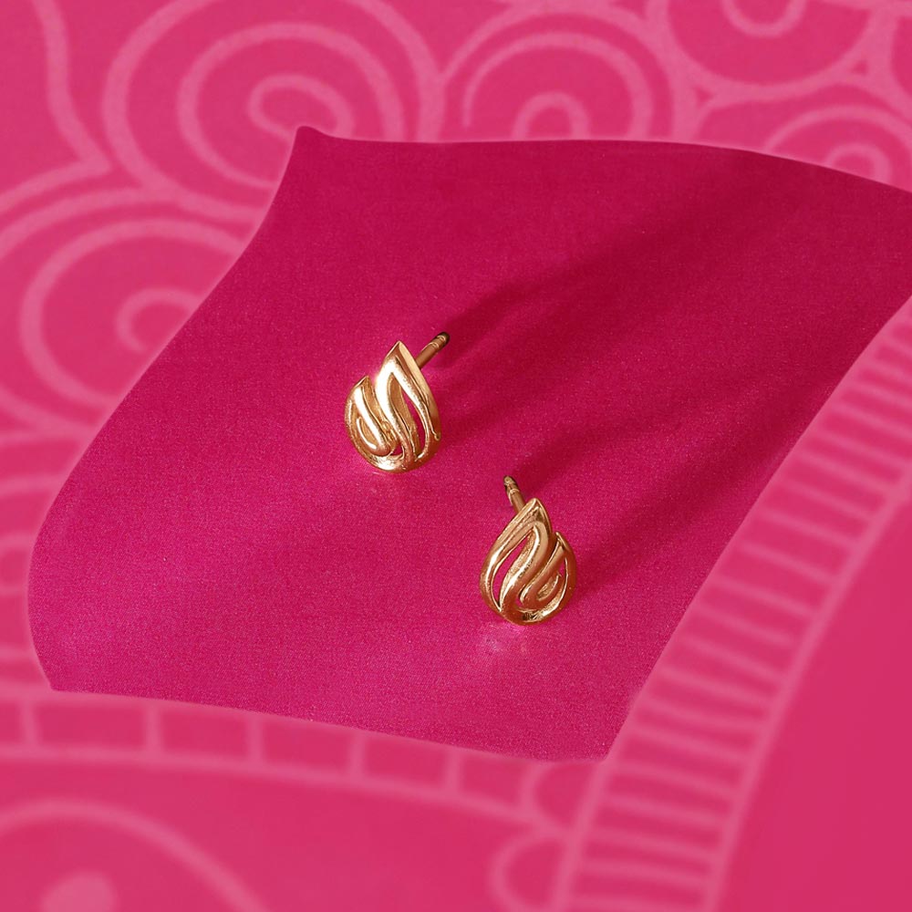 Flex Blaze Gold Stud Earrings,,hi-res image number null