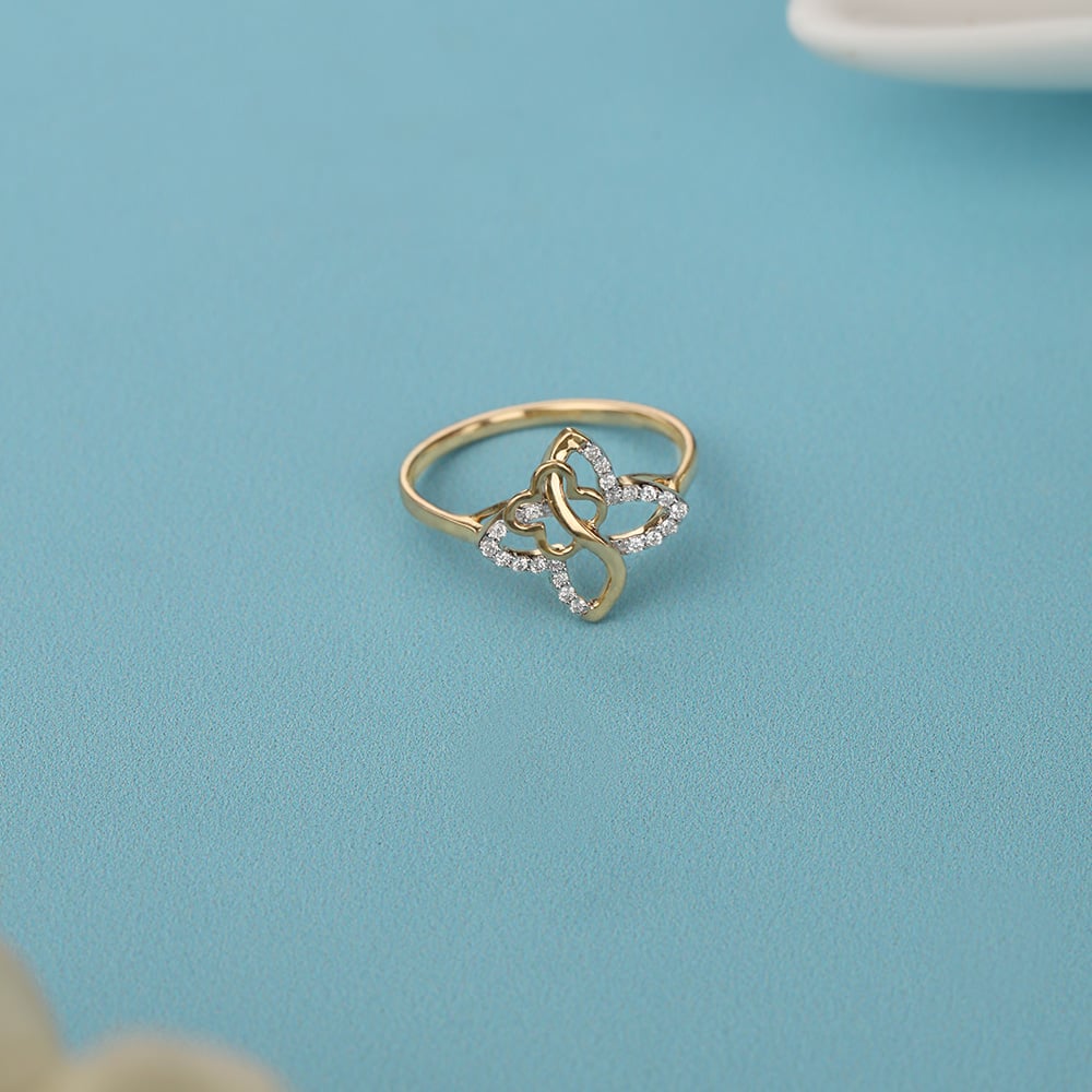 Interlace Allure 14KT Gold & Diamond Ring,,hi-res image number null