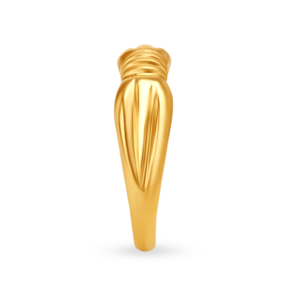 Fascinating 22 Karat Yellow Gold Bow Design Matte Finger Ring,,hi-res image number null