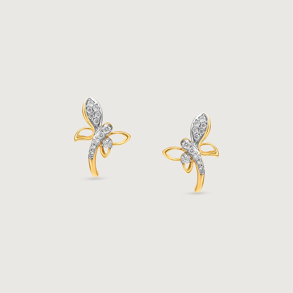 Dancing Butterfly Diamond Stud Earrings,,hi-res image number null