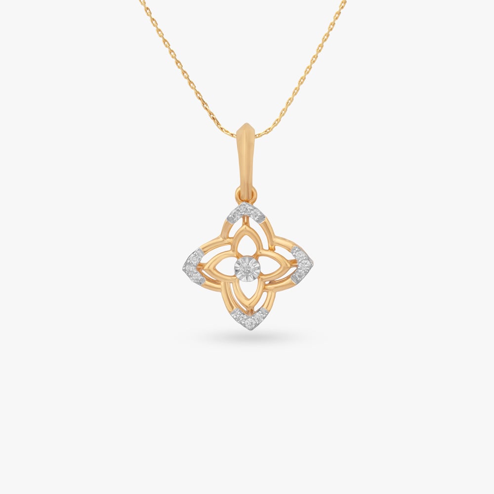 Floral Motif Diamond Pendant,,hi-res image number null