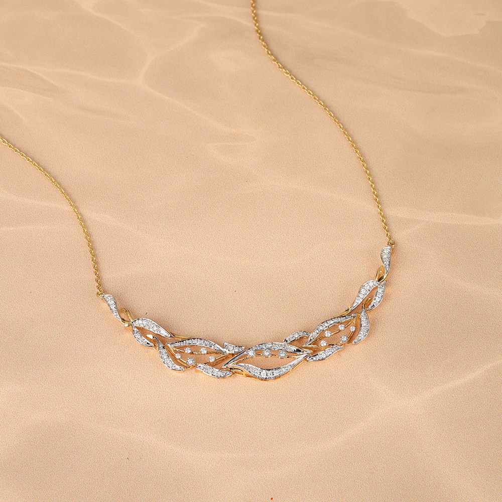 Rhythmic River 18 Kt Gold & Diamond Necklace,,hi-res image number null