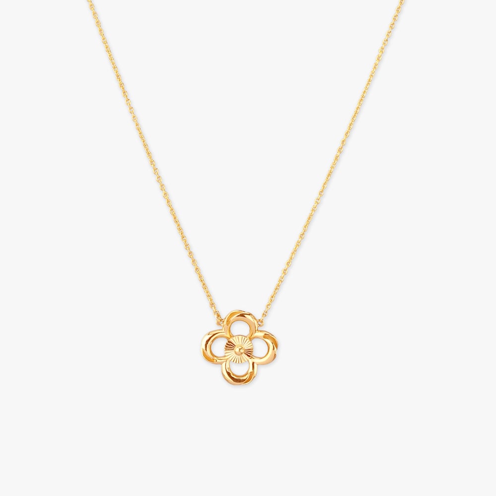 

Clover Curve Gold Necklace