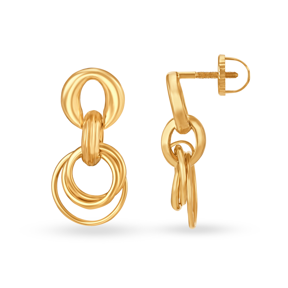 Charming Fancy Gold Drop Earrings,,hi-res image number null