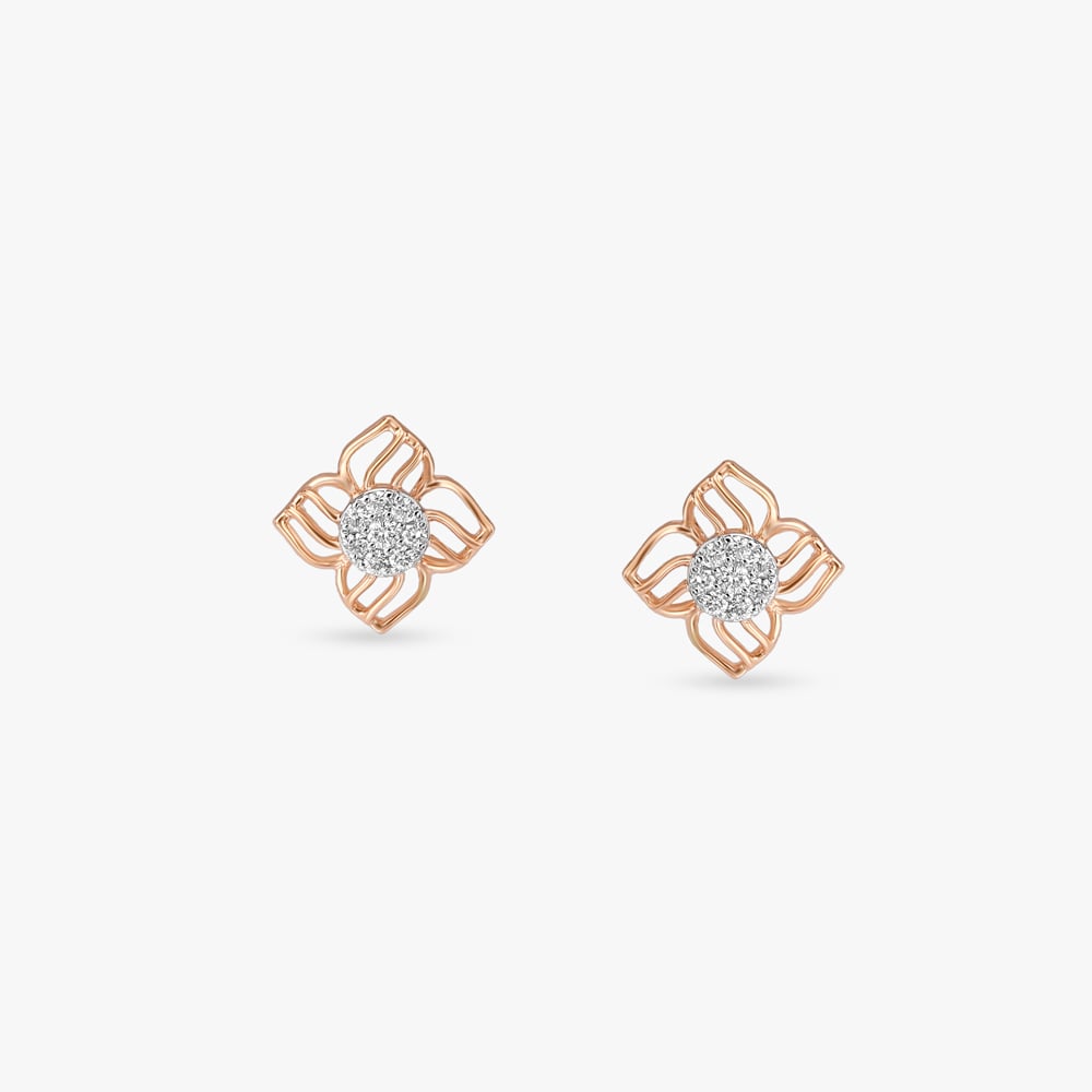 Petal Radiance Diamond Stud Earrings,,hi-res image number null