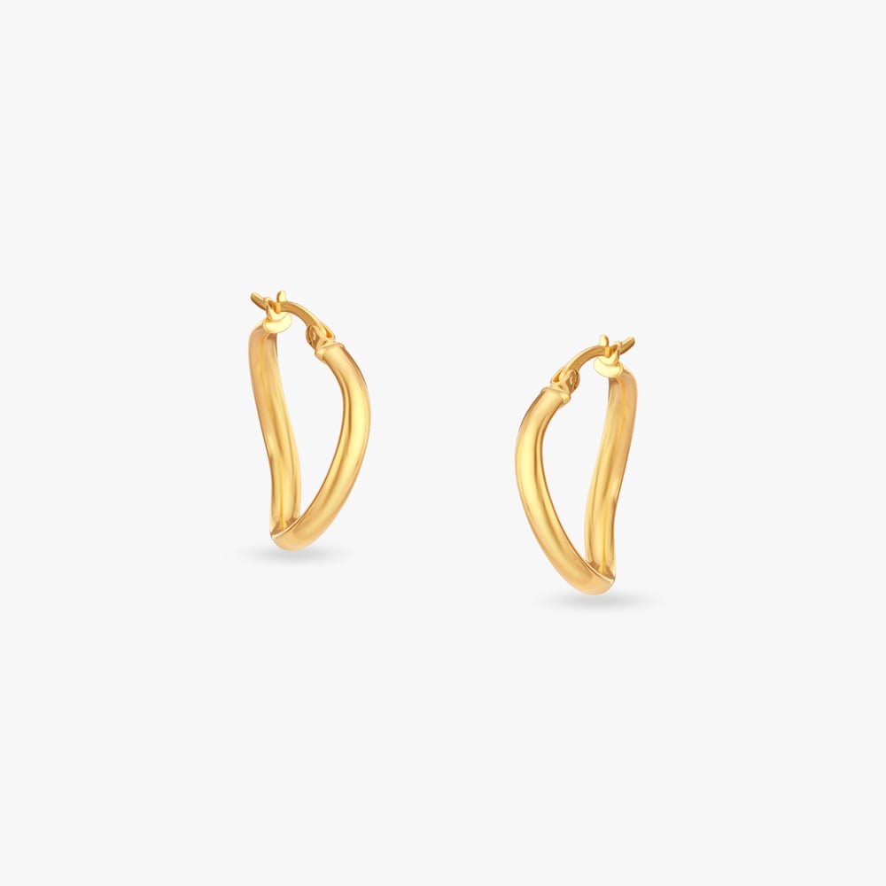 

Ripple Glow Gold Hoop Earrings
