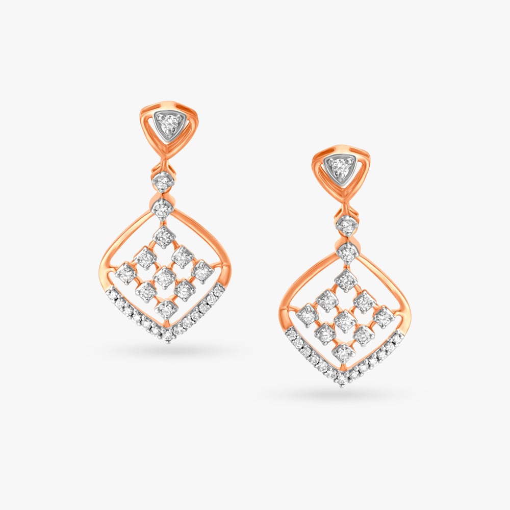 Zouhaira Earings Leaf Charm-Aqua Blue