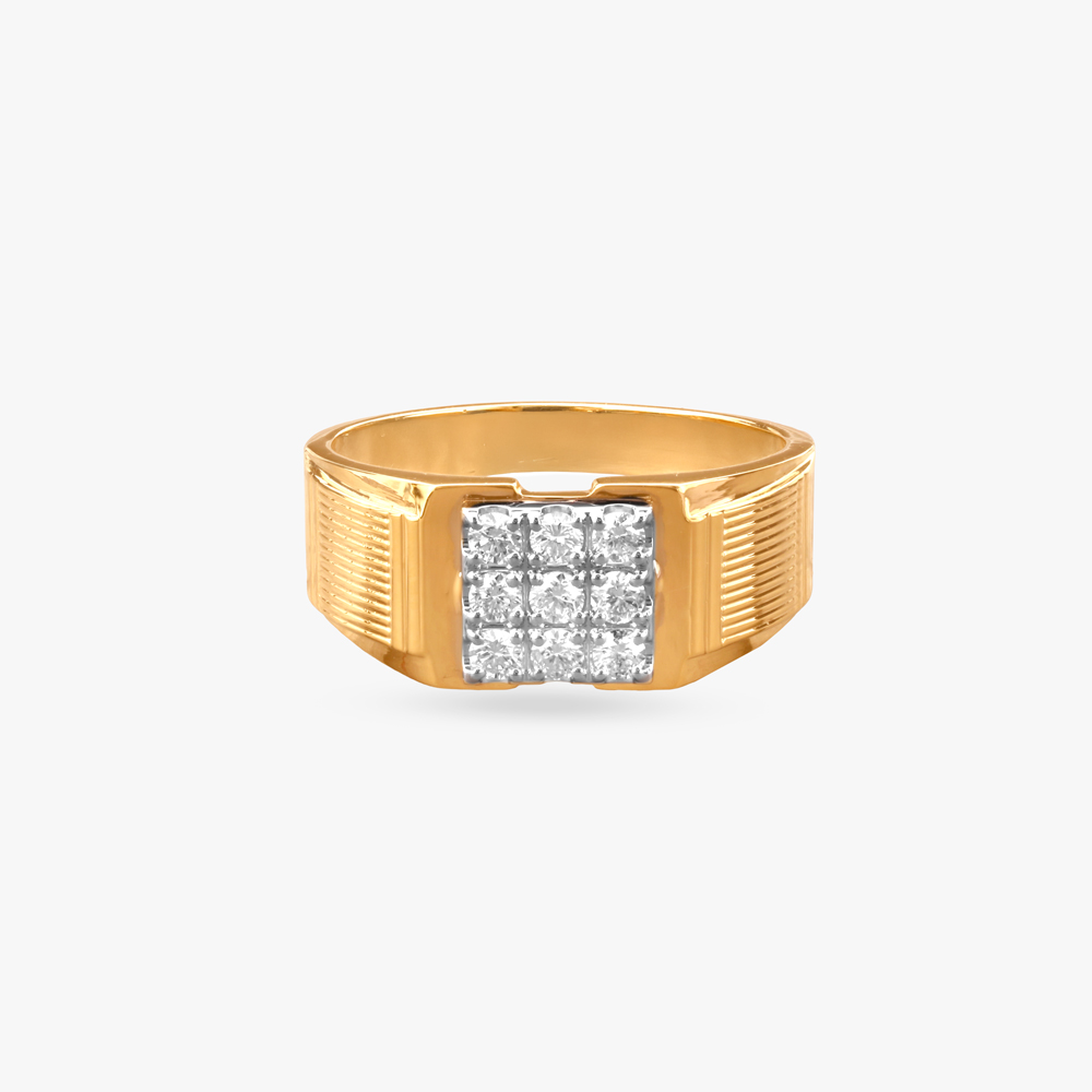 Gridlock Diamond Finger Ring For Men,,hi-res image number null