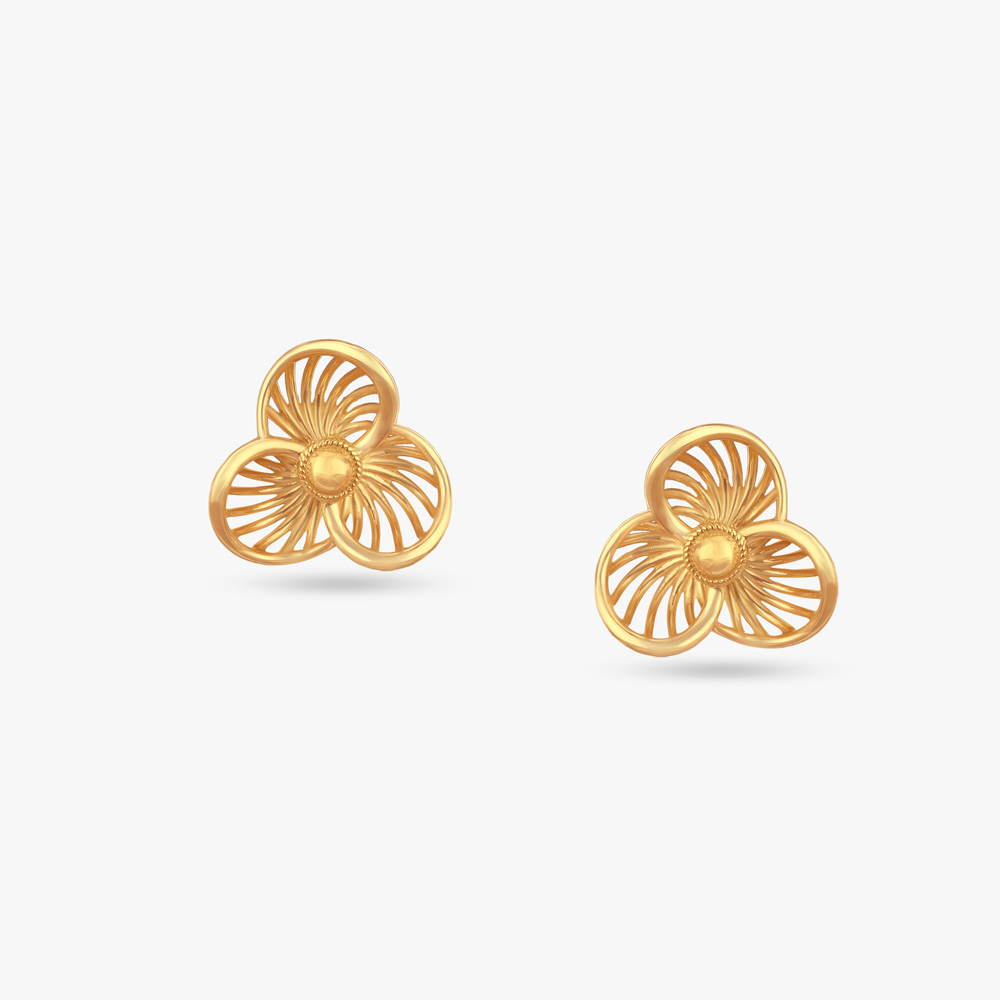 Trillium Radiance Gold Stud Earrings,,hi-res image number null