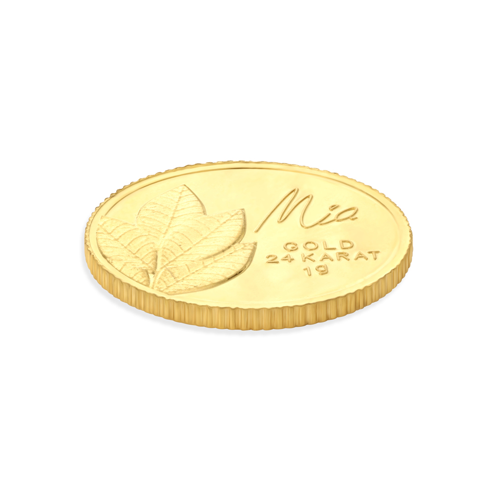 1 GM 24 Karat Traditional Mango Leaf Gold Coin,,hi-res image number null