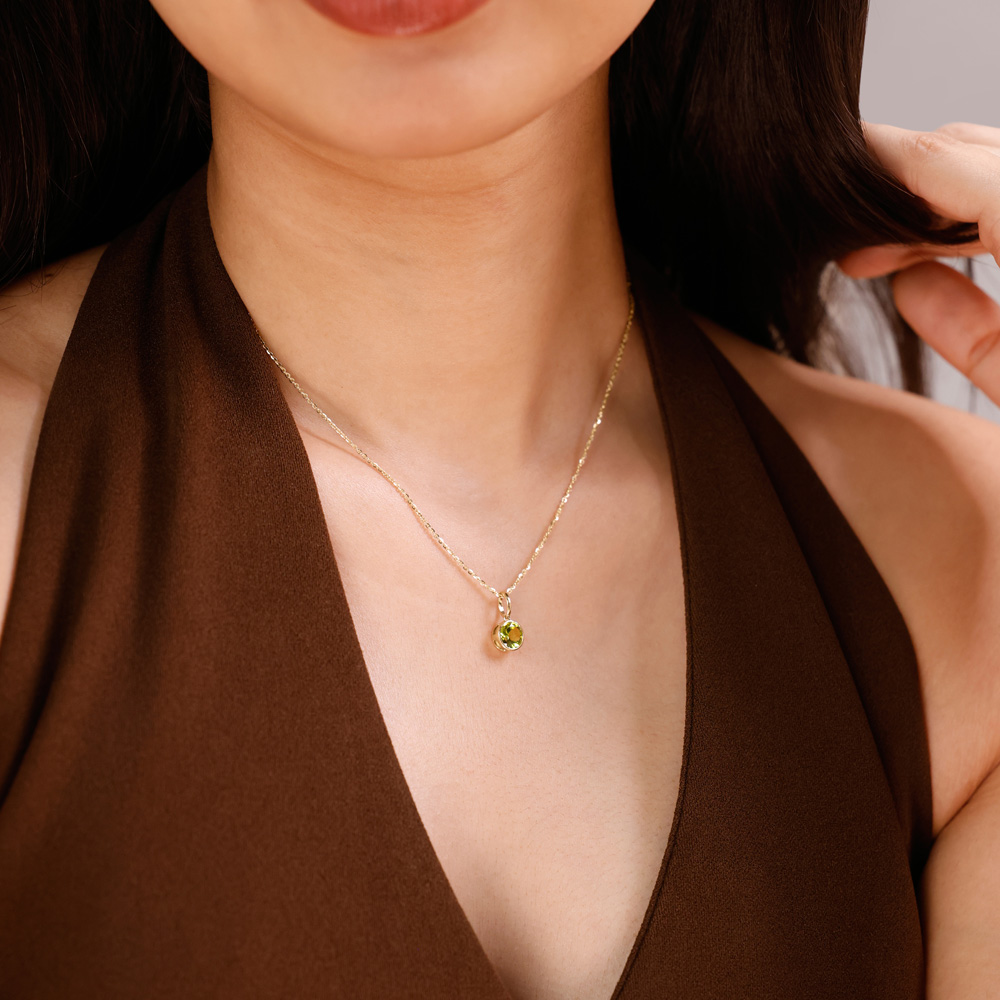 Fresh Light Peridot Gold Pendant,,hi-res image number null