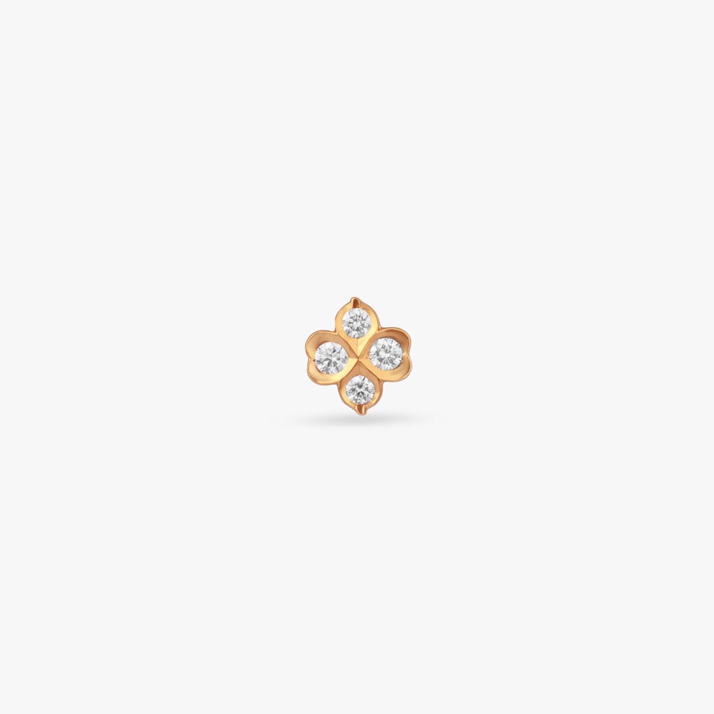Clover Spark Diamond Nose Pin,,hi-res image number null