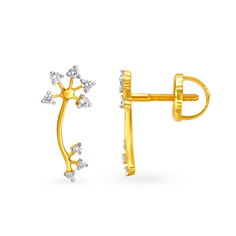 Exemplary Floral Diamond Stud Earrings,,hi-res image number null