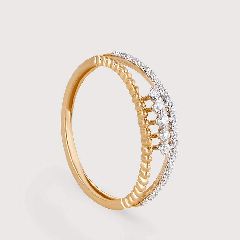 Radiant Duo Gold & Diamond Finger Ring,,hi-res image number null