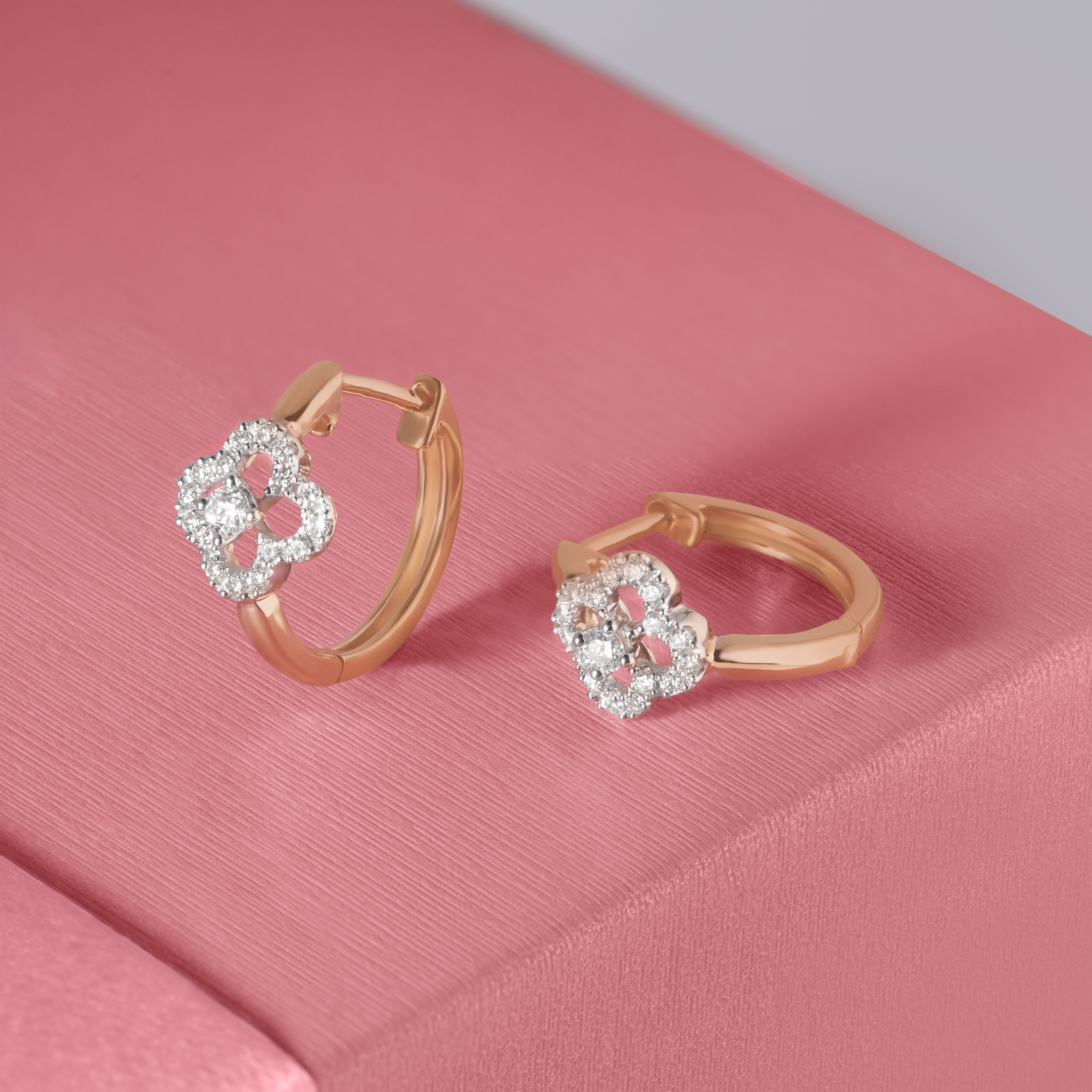 Elegant Radiant Gold & Diamond Hoop Earrings,,hi-res image number null