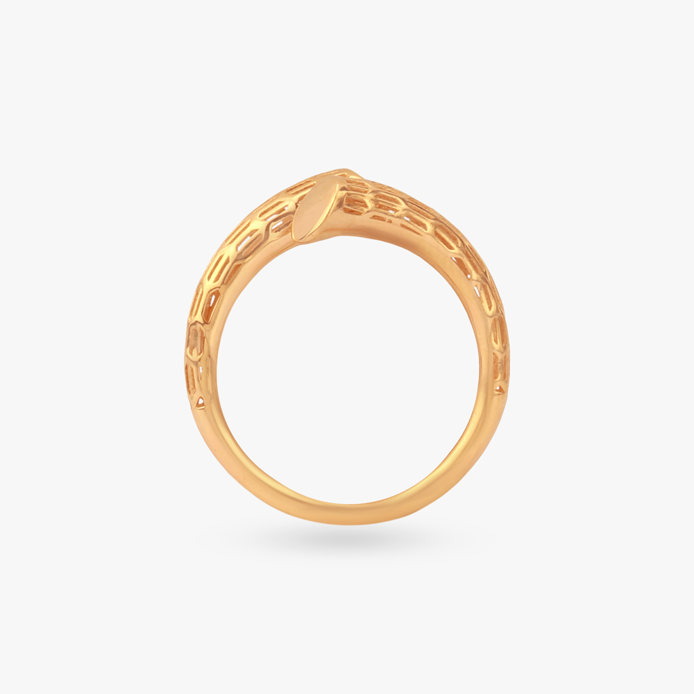 Sculpted Grid Gold Ring,,hi-res image number null