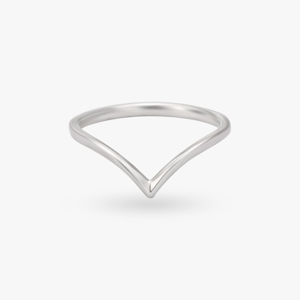 Chevron Platinum Finger Ring,,hi-res image number null