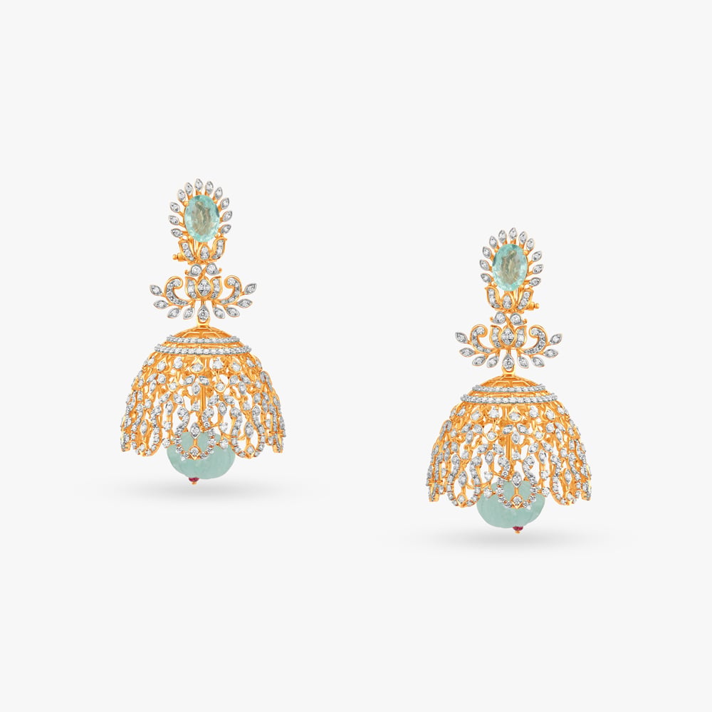 Ethnic Radiance Diamond Jhumka,,hi-res image number null