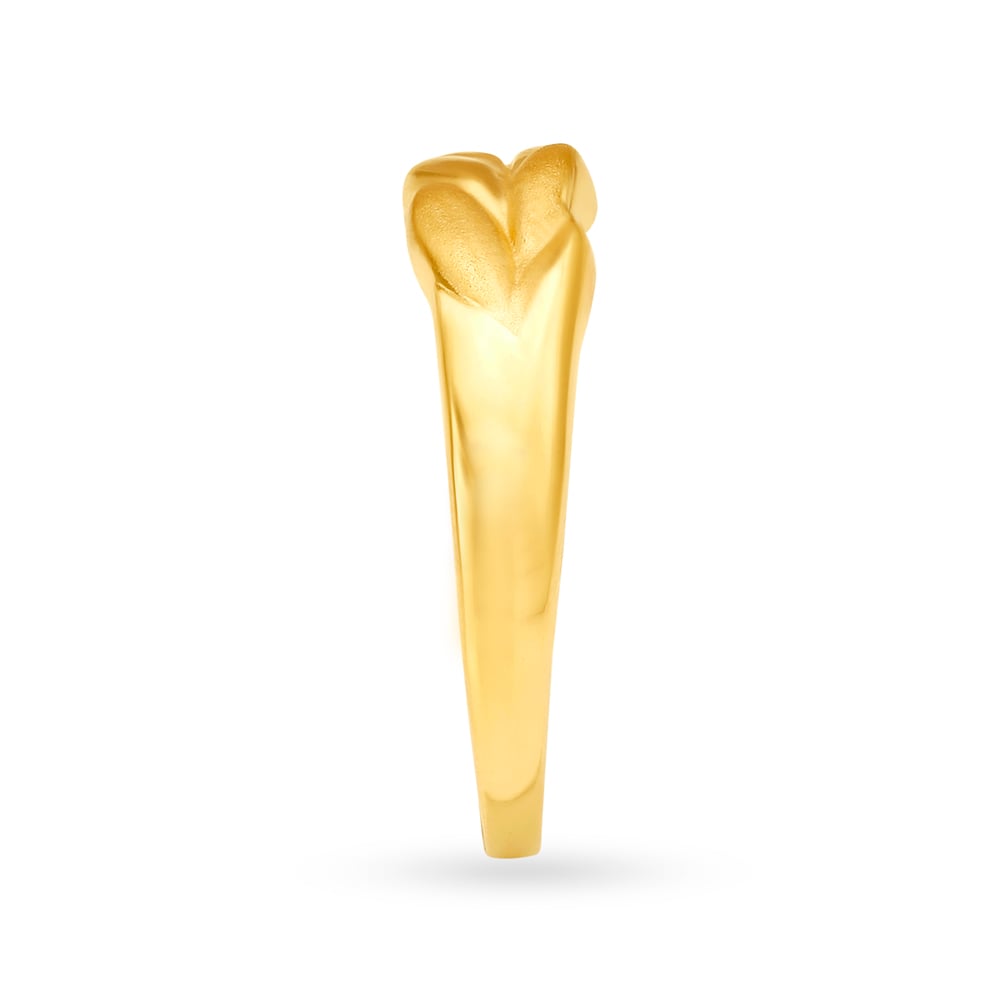 Exciting 22 Karat Yellow Gold Leaf Finger Ring,,hi-res image number null