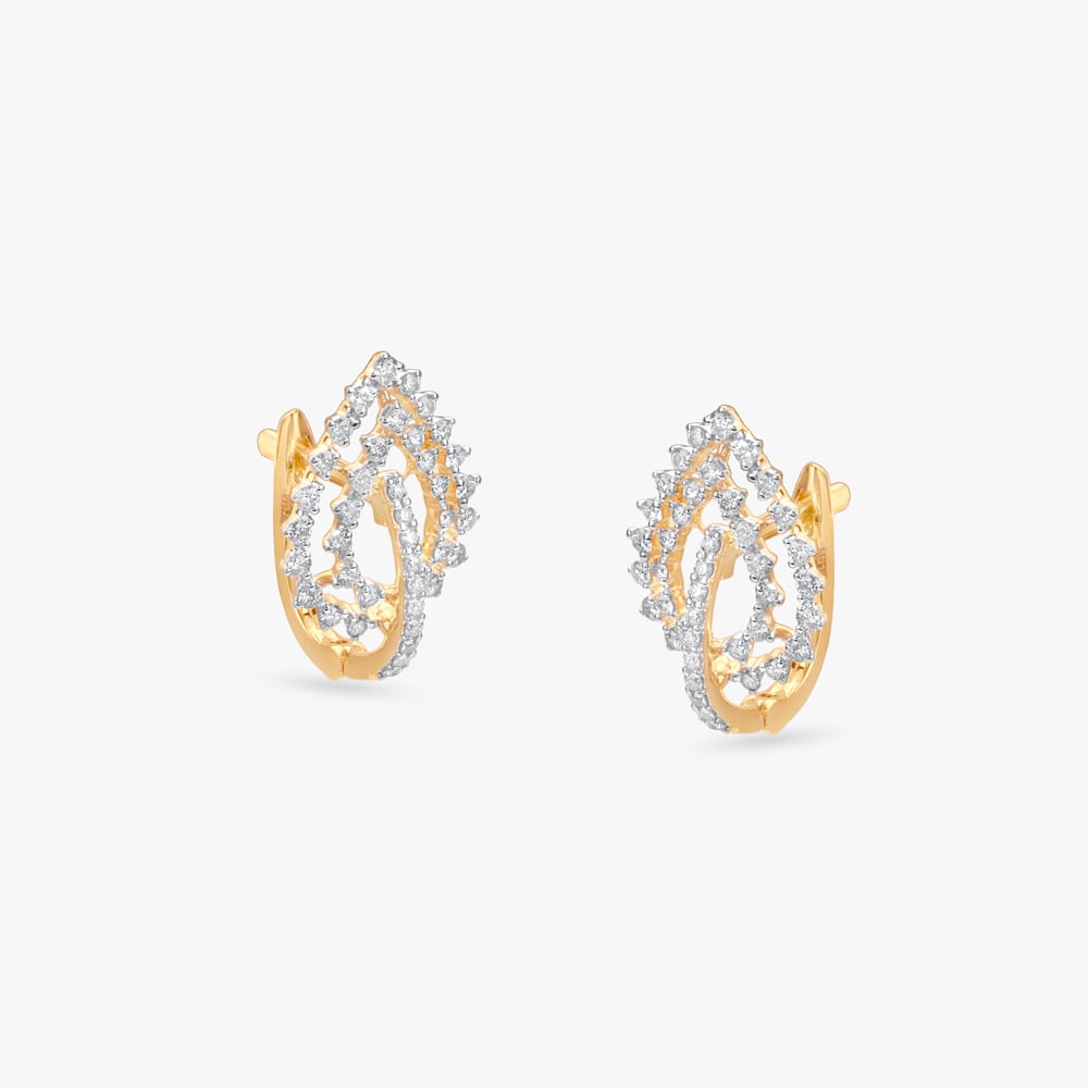 Classy Cascade Diamond Hoop Earrings,,hi-res image number null
