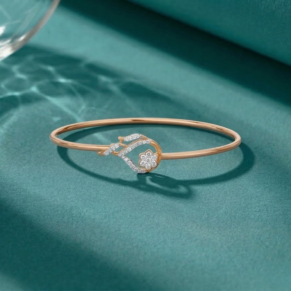 Radiant Petal Diamond Bangle,,hi-res image number null