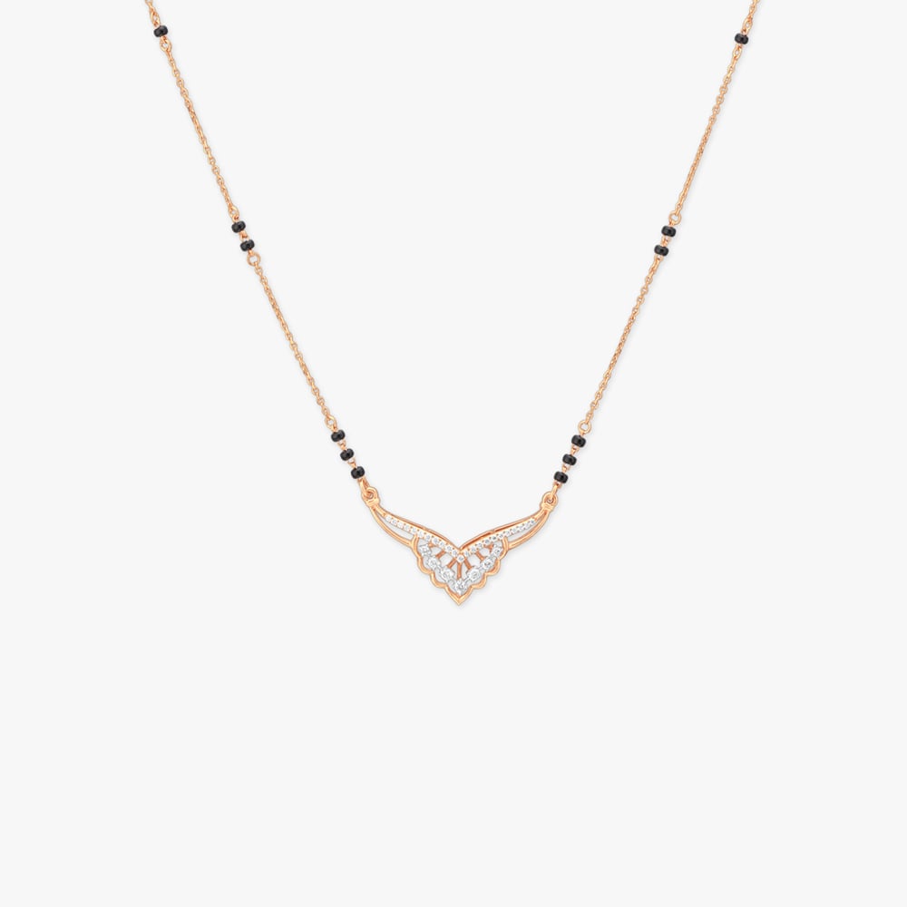 Winged Bloom Diamond Mangalsutra,,hi-res image number null