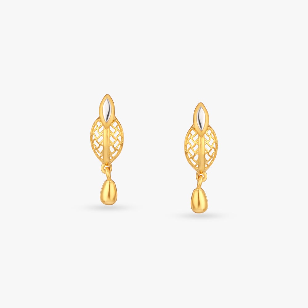 

Lattice Teardrop Gold Drop Earrings