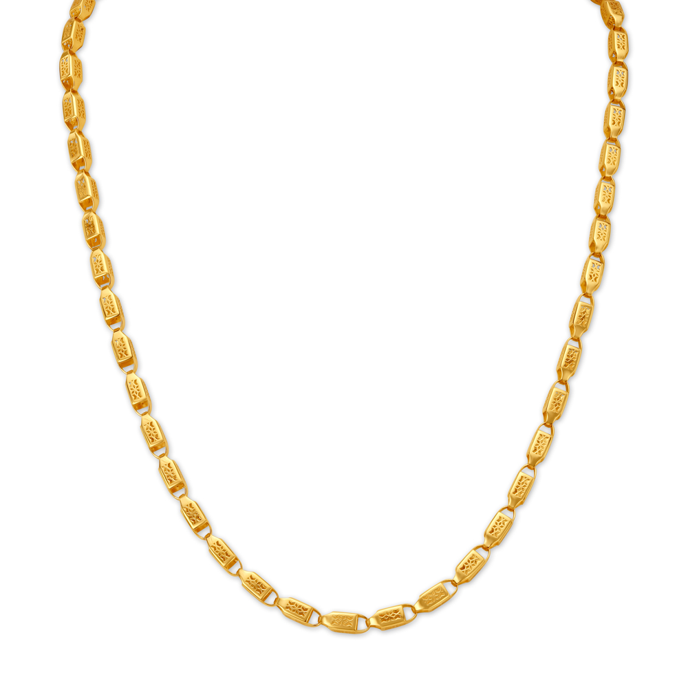 Modern Carved Gold Chain For Men,,hi-res image number null