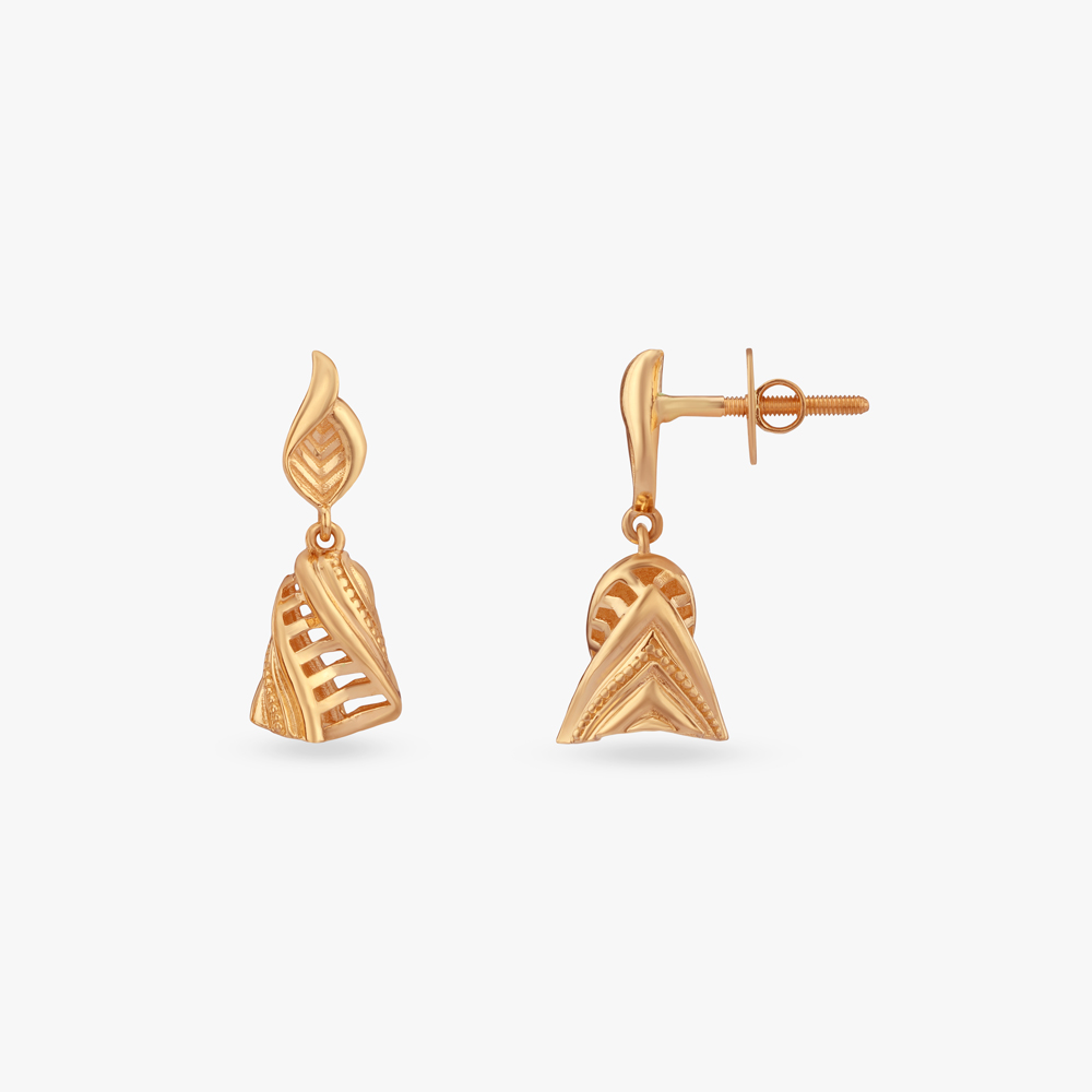 Layered Charm Gold Jhumka Earrings,,hi-res image number null