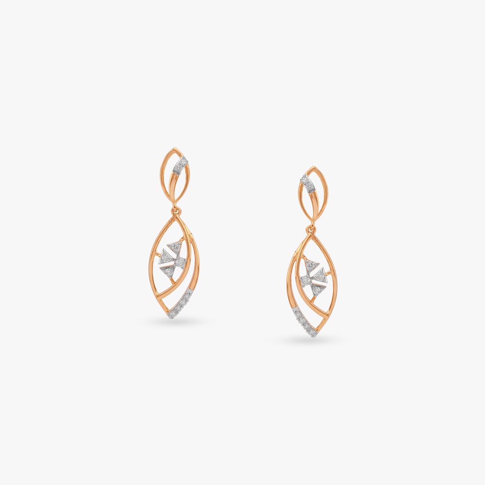 Starlit Bloom Diamond Drop Earrings,,hi-res image number null