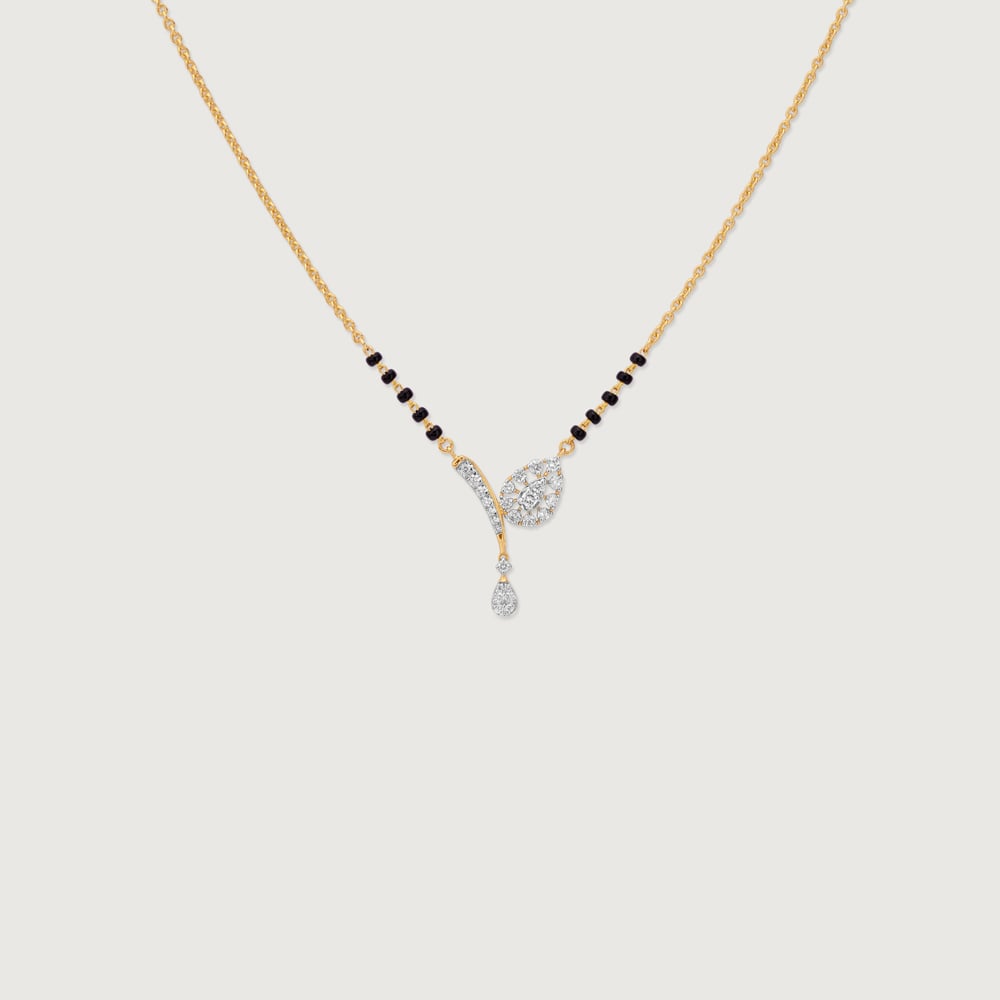 Fluid Asymmetric Diamond Mangalsutra,,hi-res image number null