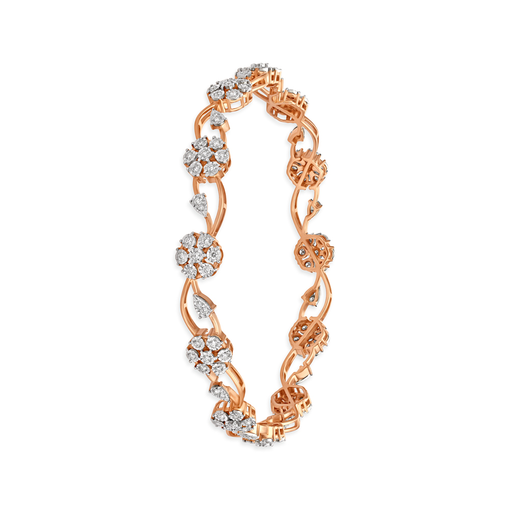 Sparkling Rose Gold and Diamond Bangle,,hi-res image number null