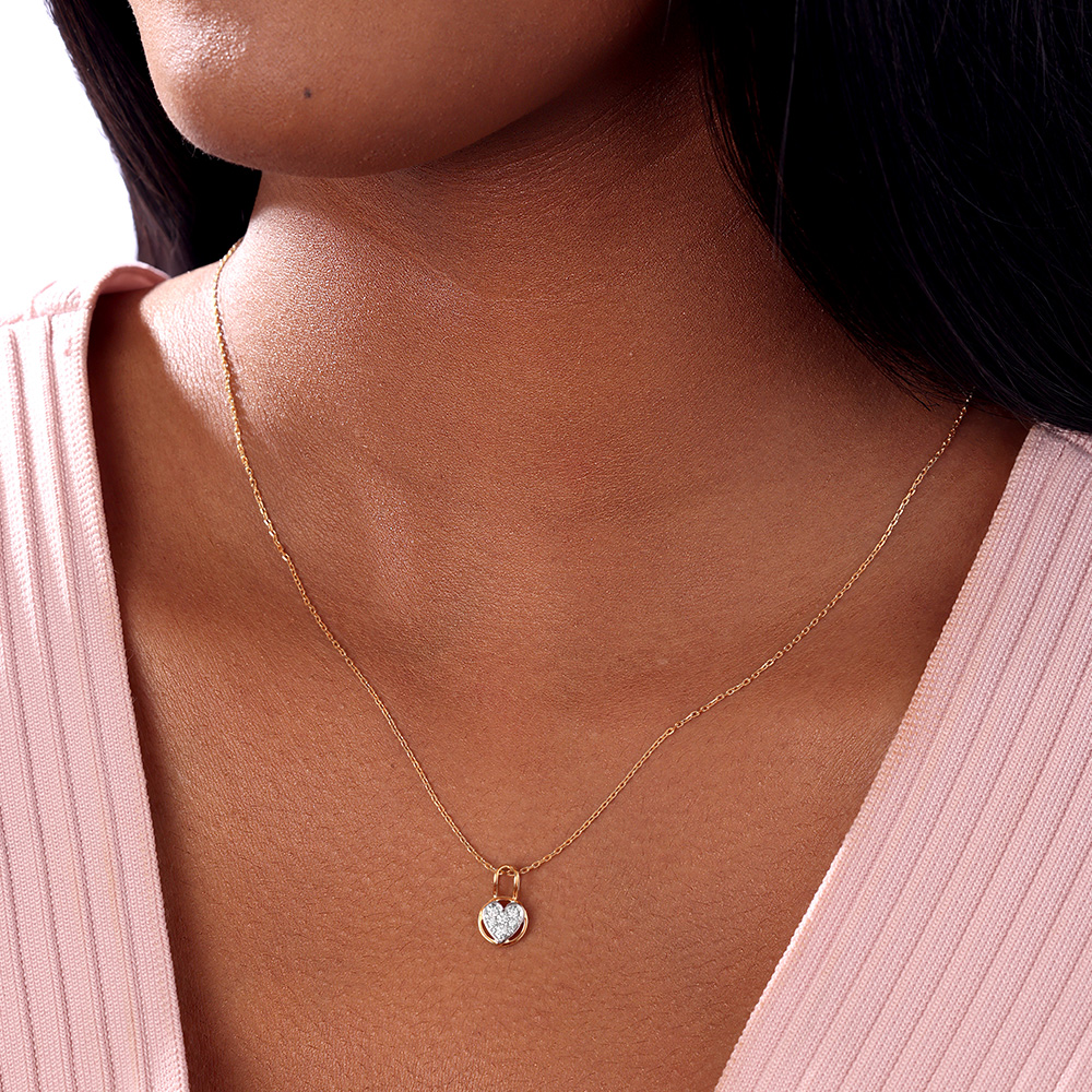 Forever Locked Diamond & Gold Pendant,,hi-res image number null