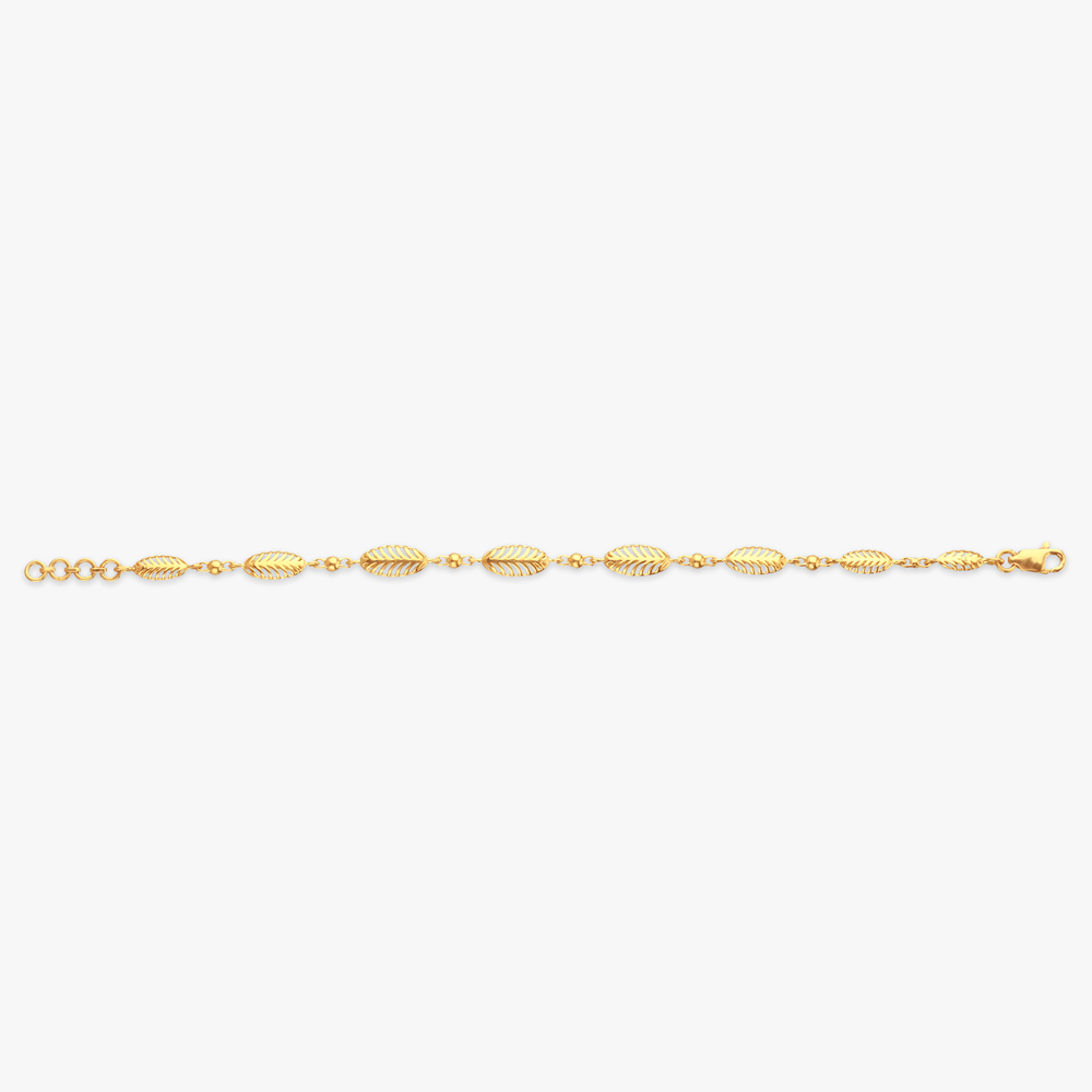 Leaf Link Gold Bracelet,,hi-res image number null