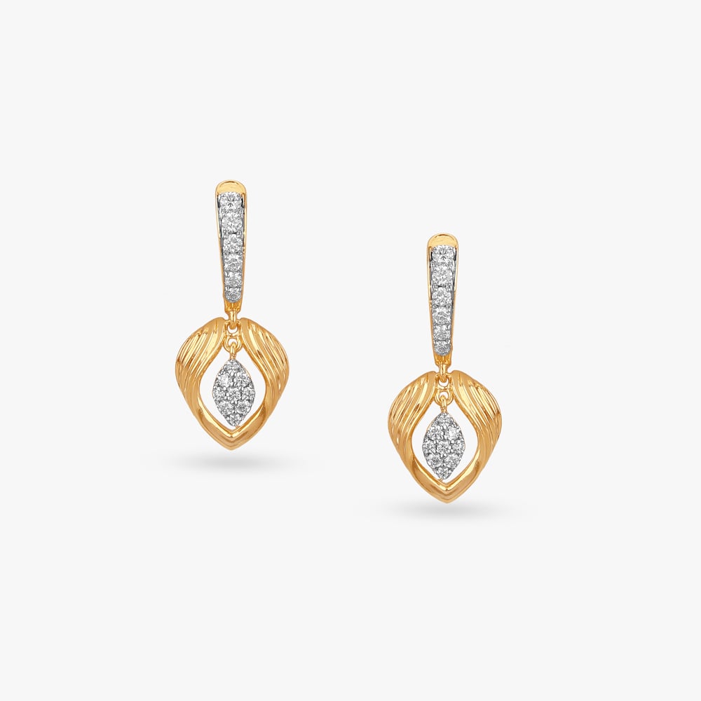 Graceful Charm Diamond Hoop Earrings,,hi-res image number null