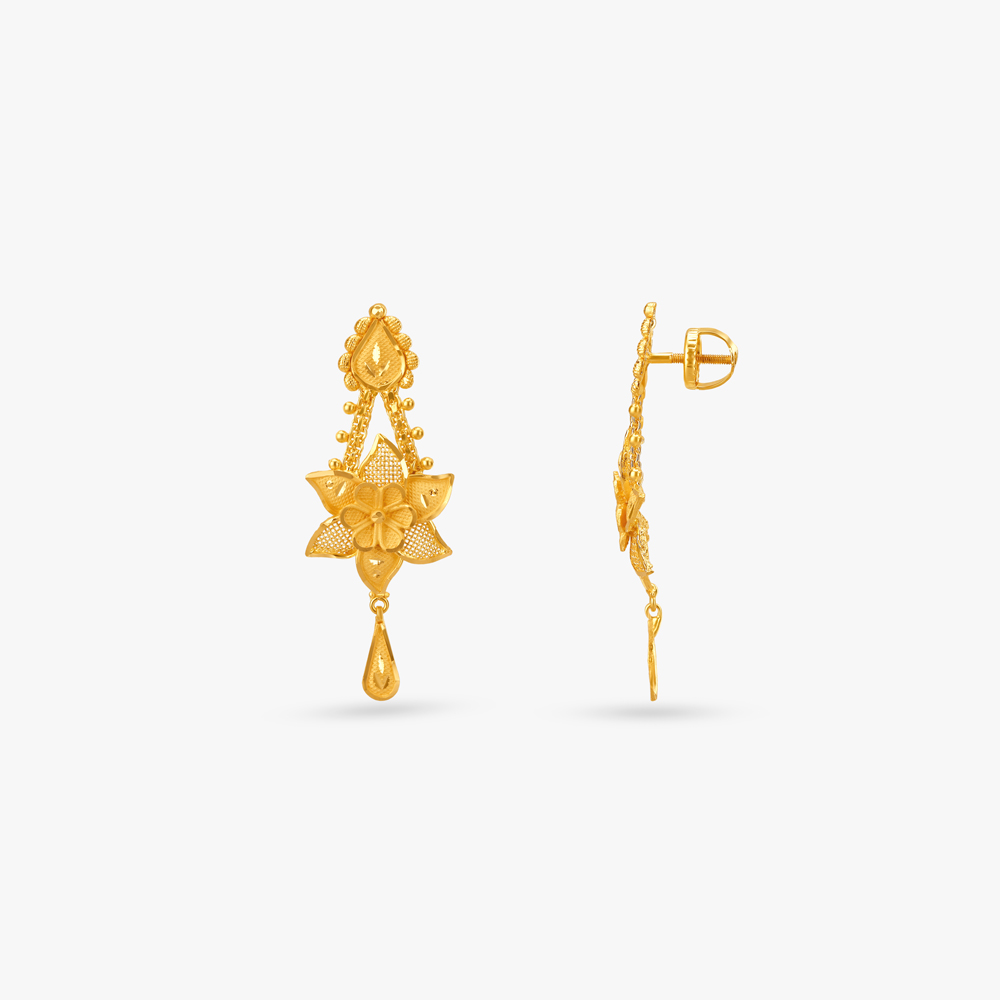 Floral Cascade Gold Necklace Set,,hi-res image number null
