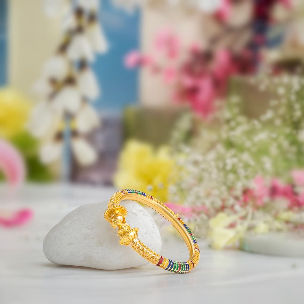 Traditional Multicoloured Glass Enamel Bangle,,hi-res image number null