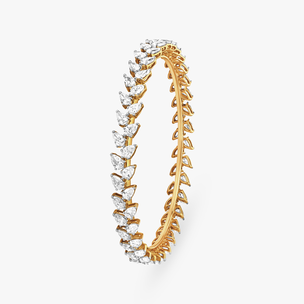 Leafy Dazzle Diamond Bangle