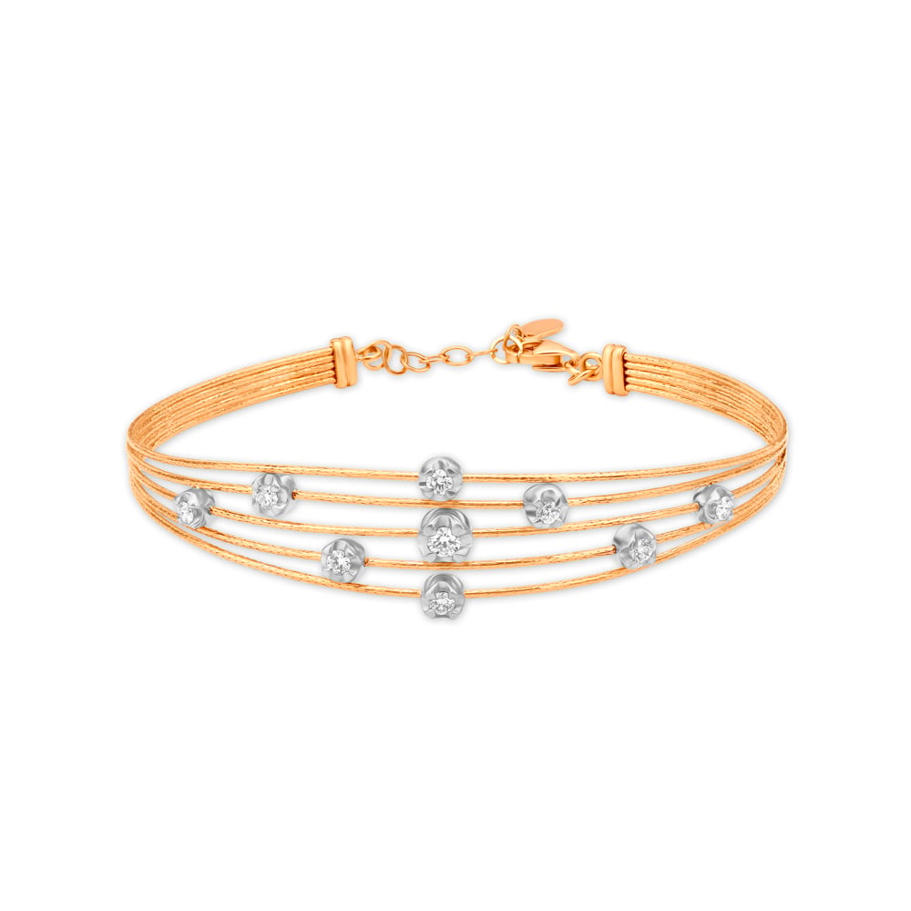 Radiant Multi Layered Diamond Bracelet in White and Rose Gold,,hi-res image number null