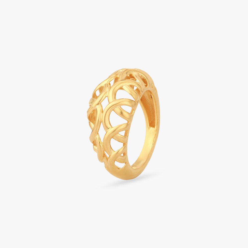 Scalloped Weave gold Ring,,hi-res image number null
