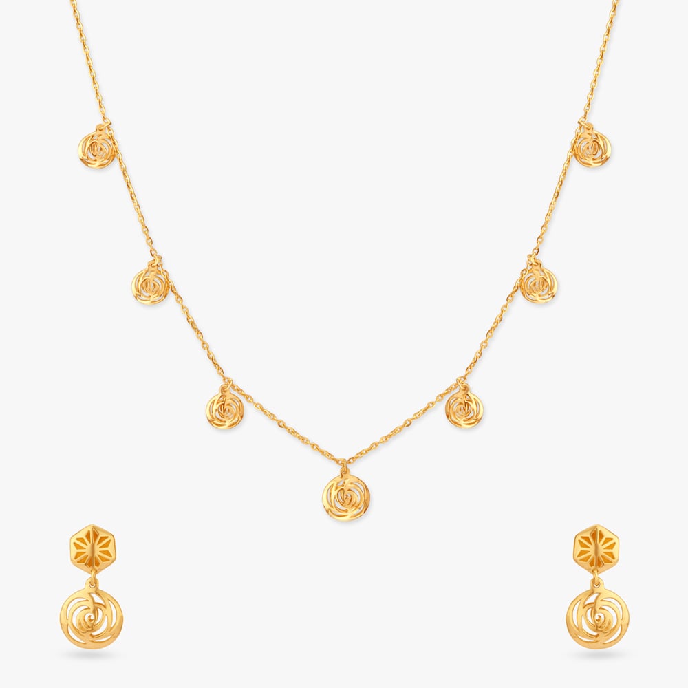 

Celestial Glow Gold Necklace Set