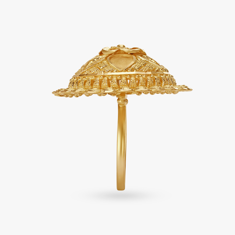 Floral Heritage Gold Finger Ring,,hi-res image number null