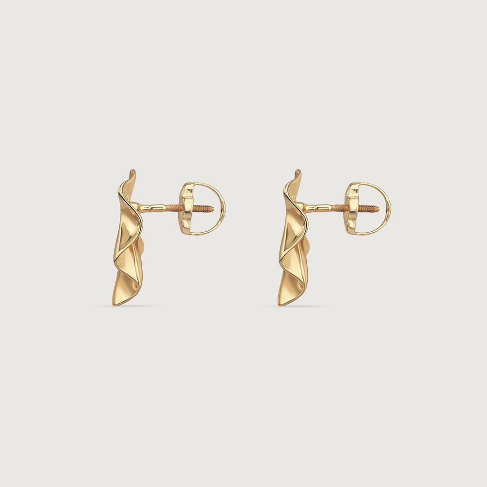 Radiant Fold Gold Stud Earrings,,hi-res image number null