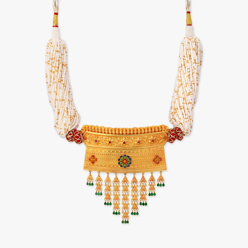Tapered Tapestry Gold Necklace,,hi-res image number null