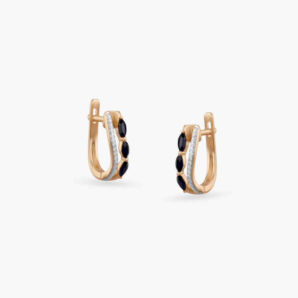 Elegant Arc Diamond Hoop Earrings,,hi-res image number null
