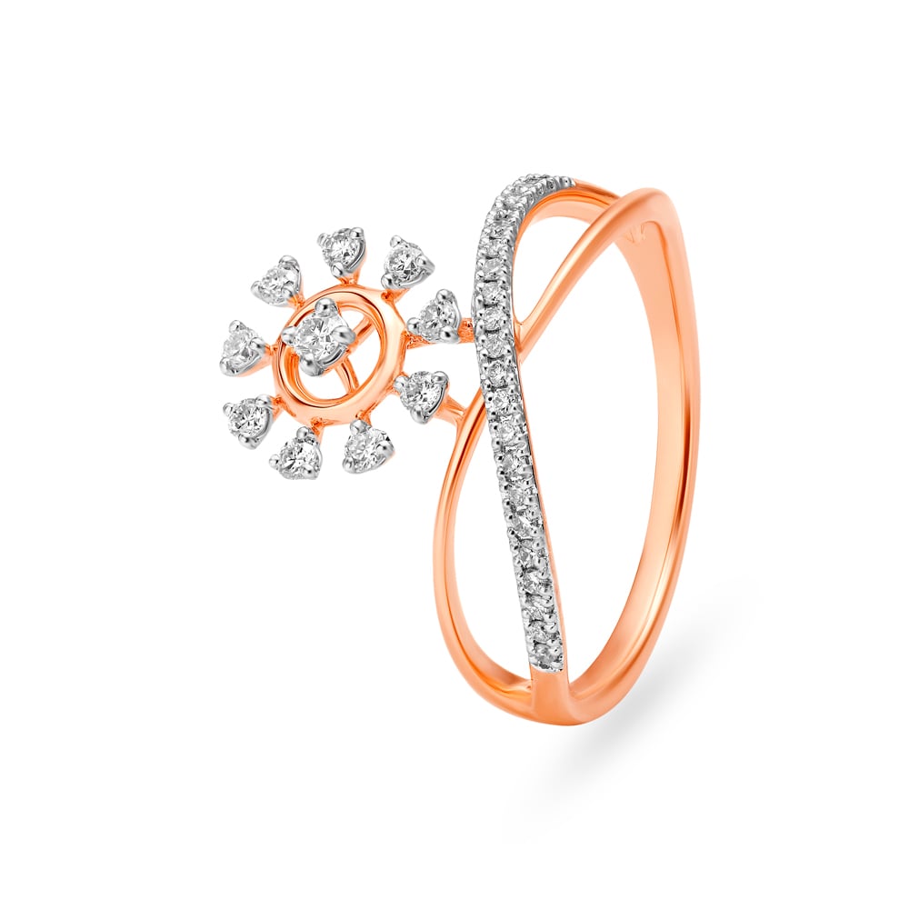 Bright Flower Diamond Finger Ring