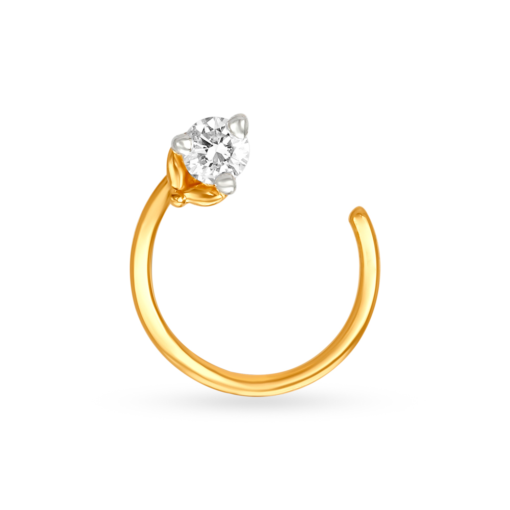 Glamorous Collection Nath Nose Ring Gold Crystal Bridal Nose to Ear Ring  Bollywood Wedding Nose Nath Chain - Hunza Bazar