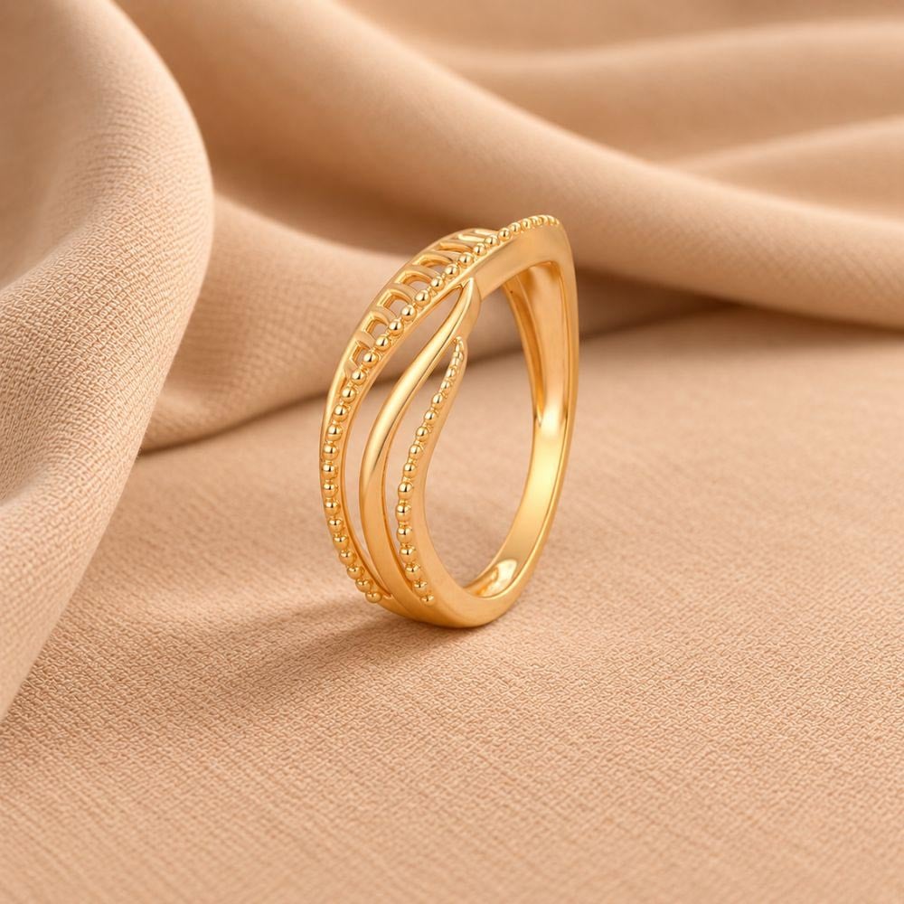 Textured Wave Gold Ring,,hi-res image number null